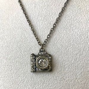 Camera Charm Crystal Stone Necklace
